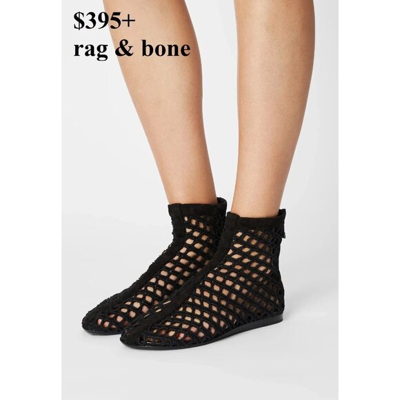 Rag & Bone Ansley Womens Net Booties Size 7 Beige Leather & Crochet Design - Picture 9 of 9